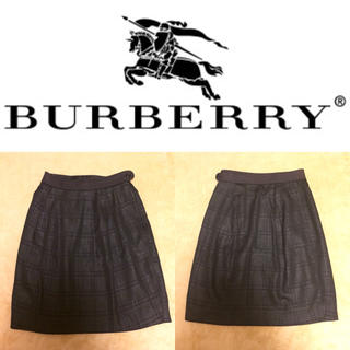 バーバリー(BURBERRY)の専用【BURBERRY】♡グレンチェック柄スカート（黒）+.＊(ひざ丈スカート)