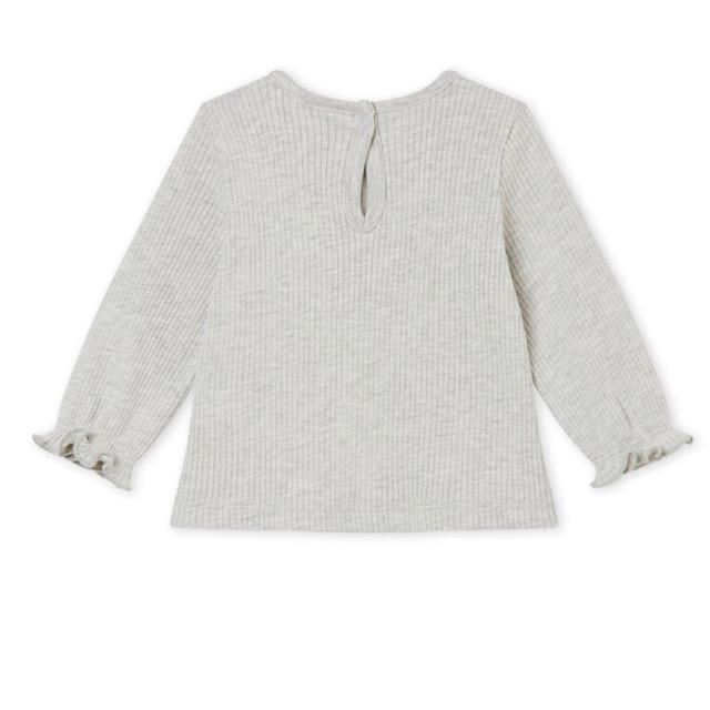 PETIT BATEAU(プチバトー)の新品未使用 プチバトー 24m 4×2リブカットソーグレー キッズ/ベビー/マタニティのベビー服(~85cm)(シャツ/カットソー)の商品写真