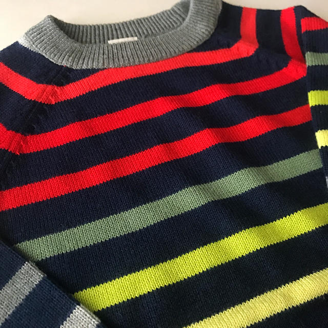 babyGAP(ベビーギャップ)の新品 タグ付き baby GAP マルチボーダーニット キッズ/ベビー/マタニティのキッズ服男の子用(90cm~)(ニット)の商品写真