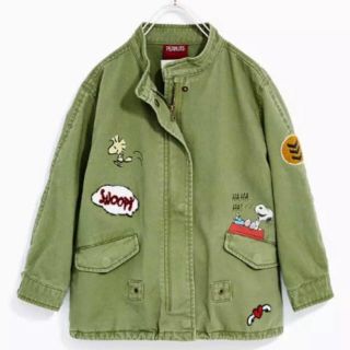 ザラキッズ(ZARA KIDS)の値下げ ZARA スヌーピー  ジャケット 122cm ザラ ミリタリー(ジャケット/上着)