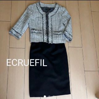 エクリュフィル(ecruefil)のツイードジャケット　ECRUEFIL(ノーカラージャケット)