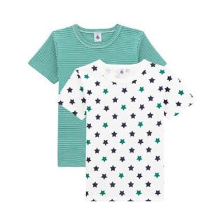 プチバトー(PETIT BATEAU)のめい仔様専用♡6ans プチバトー 星プリント＆ミラレ半袖Ｔシャツ２枚組(下着)