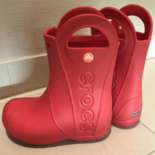 クロックス(crocs)のクロックス＊レインシューズ＊レッド＊キッズ＊18㎝(長靴/レインシューズ)