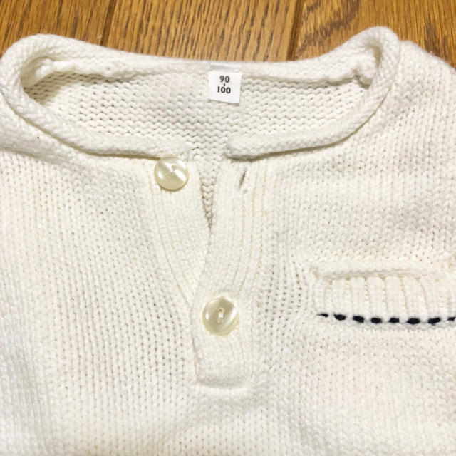 MUJI (無印良品)(ムジルシリョウヒン)の美品 コットンニットベスト キッズ/ベビー/マタニティのキッズ服男の子用(90cm~)(Tシャツ/カットソー)の商品写真