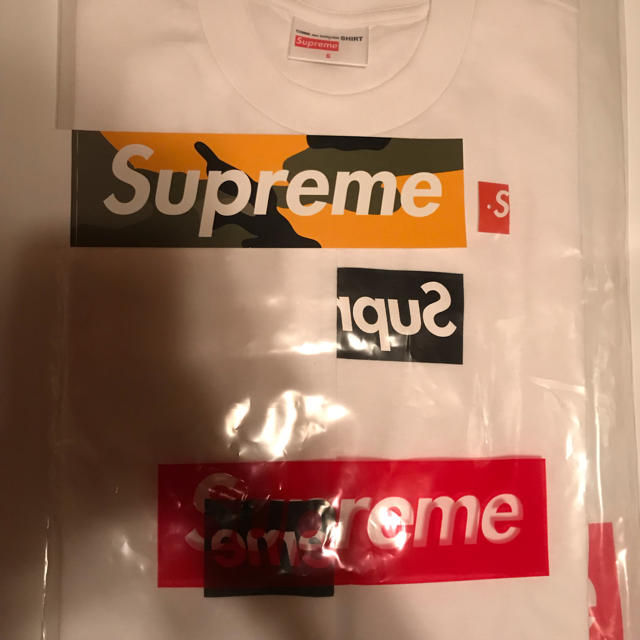 supreme cdg split box logo tee