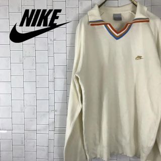 ナイキ(NIKE)のナイキ NIKE 長袖 Tシャツ カットソー メンズL 白 ワンポイントロゴ(Tシャツ/カットソー(七分/長袖))