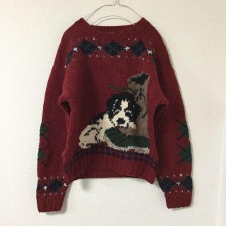 ウールリッチ(WOOLRICH)のWoolrich WOMAN セーター ウール 犬 ワンちゃん 赤 レッド(ニット/セーター)