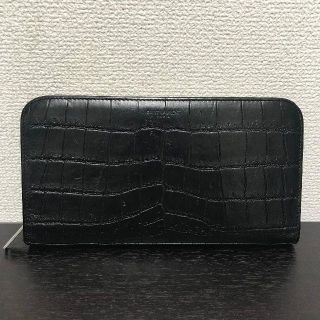 サンローラン(Saint Laurent)のイヴサンローラン　長財布　美品☆　型押しレザー　黒 (長財布)