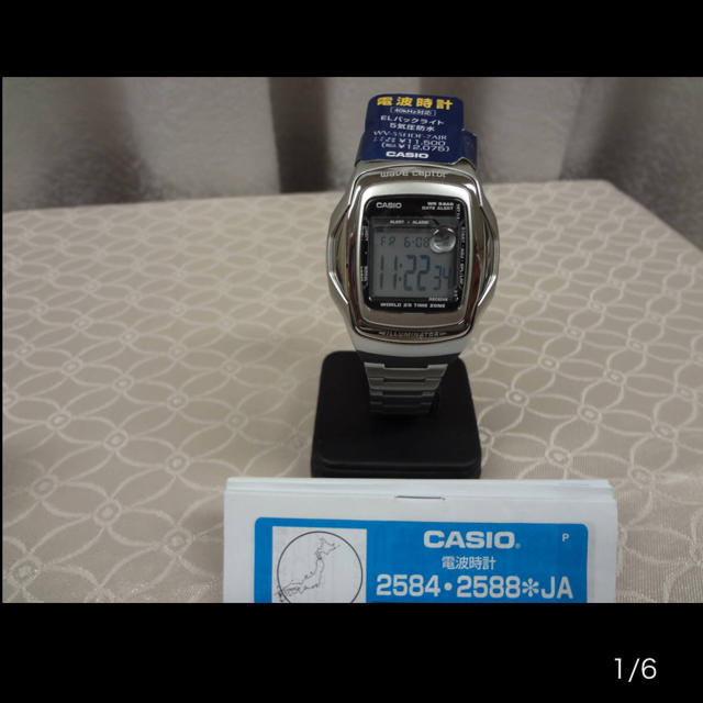 CASIO(カシオ)の新品◆カシオ　電波時計　５気圧防水 ＥＬバックライト アラーム ストップウオッチ メンズの時計(腕時計(デジタル))の商品写真