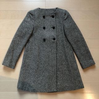 ザラ(ZARA)のZARA ツイード ノーカラーコート(ロングコート)