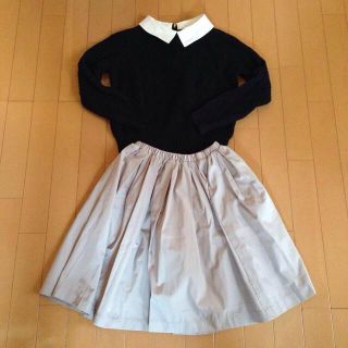 ジルバイジルスチュアート(JILL by JILLSTUART)の♡ジルバイ 襟付きニット＋スカート♡(ひざ丈ワンピース)