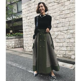 アメリヴィンテージ(Ameri VINTAGE)の新品タグ アメリヴィンテージ CHECK TRENCH SKIRT(ロングスカート)