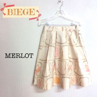 メルロー(merlot)のメルロー しょくぱん柄スカート(ひざ丈スカート)