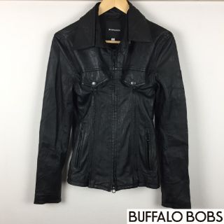 バッファローボブス(BUFFALO BOBS)の美品 バッファローボブズ レザージャケット ブラック サイズ2(レザージャケット)