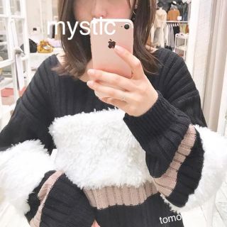 ミスティック(mystic)の新品❁﻿ミスティック ファー切り替えバイカラーニット(ニット/セーター)