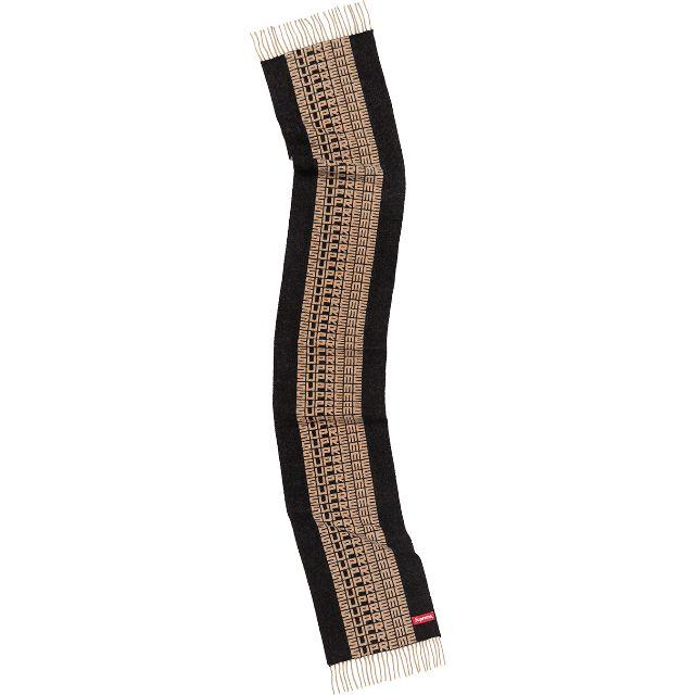 Supreme Logo Repeat Scarf Black / Tan