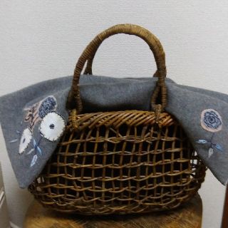 ミナペルホネンハンドメイド　カゴバックカバー　リバーシブル(バッグ)