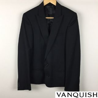 ヴァンキッシュ(VANQUISH)の美品 VANQUISH ヴァンキッシュ テーラードジャケット ストライプ(テーラードジャケット)
