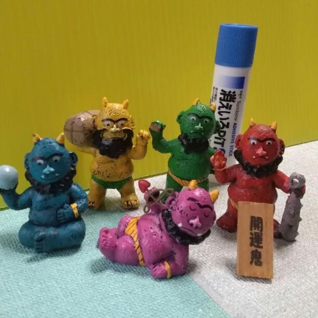 節分の飾りに 魔除け / 開運鬼の置物5体セット・Sサイズの通販 節分の飾りに 魔除け / 開運鬼の置物5体セット・Sサイズの通販