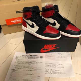 ナイキ(NIKE)の即決激レアエアジョーダン1 bred toe 28cm (スニーカー)