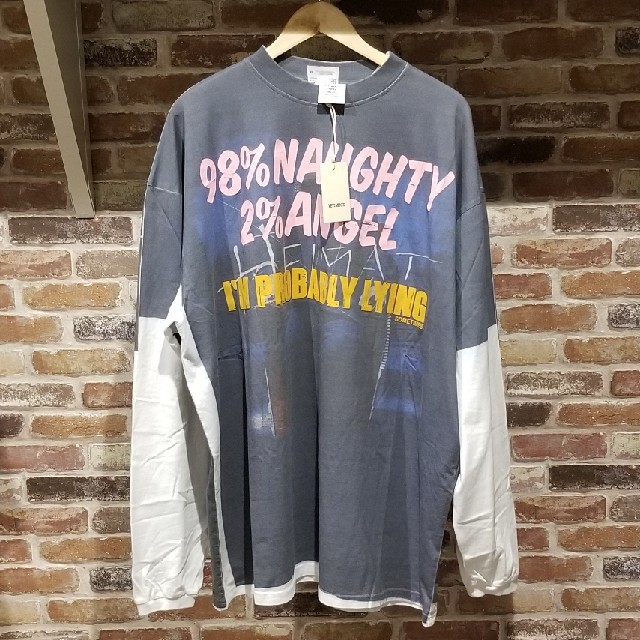 登坂着☆VETEMENTS☆Printed T-shirt ヴェトモンロンT長袖の通販 by ...