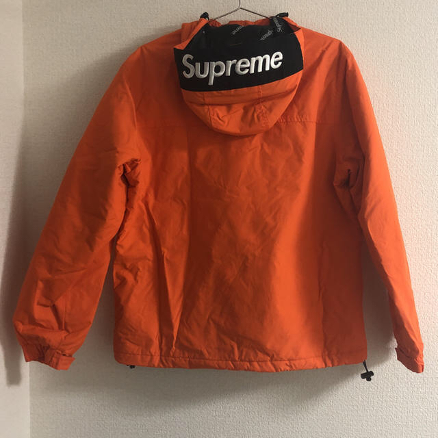 Supreme hooded logo half zip pullover S