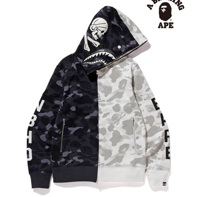 A BATHING APE - A BATHING APE × NEIGHBORHOOD シャークパーカー Sの