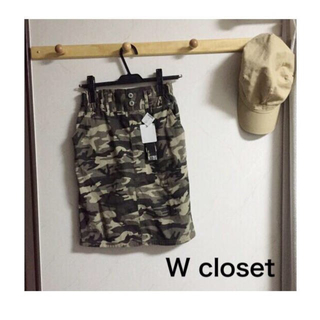 ダブルクローゼット(w closet)のwcloset＊カモフラタイトスカート(ひざ丈スカート)