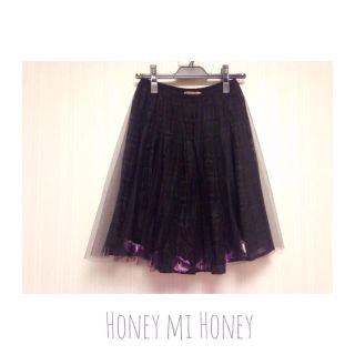 ハニーミーハニー(Honey mi Honey)のpansy tulle skirt(ひざ丈スカート)