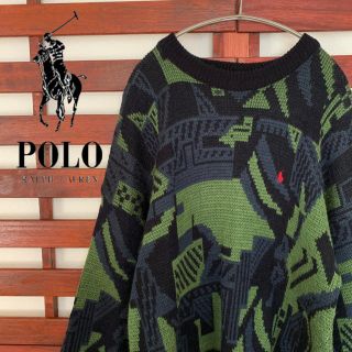 ポロラルフローレン(POLO RALPH LAUREN)のPolo Ralph Lauren ポロラルフローレン 総柄ニット ワンポイント(ニット/セーター)