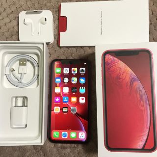 アイフォーン(iPhone)のSIMフリー iPhone XR 64GB 赤 au 一括購入 新品 未使用(スマートフォン本体)