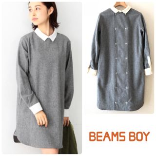 ビームスボーイ(BEAMS BOY)のBEAMS BOY ▷フラノ クレリック バックボタン  襟付き ワンピース(ひざ丈ワンピース)