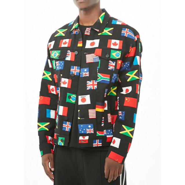 ZARA(ザラ)の完売品 フラッグ 国旗 デニム ジャケット Gジャン ユニオンジャック 星条旗 メンズのジャケット/アウター(Gジャン/デニムジャケット)の商品写真