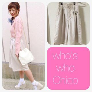 フーズフーチコ(who's who Chico)のSS新作♡ガウチョパンツ ベージュ(ハーフパンツ)