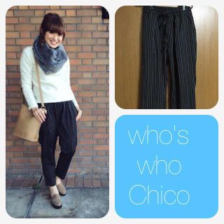 フーズフーチコ(who's who Chico)の新品chico♡ストライプイージーパンツ(クロップドパンツ)