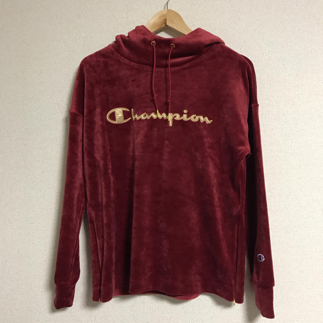 【新品未使用】Champion パーカー 赤 ベロア