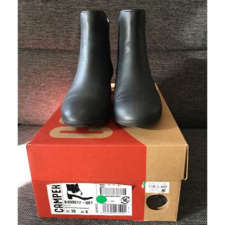 カンペール(CAMPER)の【美品、一回使用】CAMPER ショートブーツ 36 ダークブルー(ブーツ)