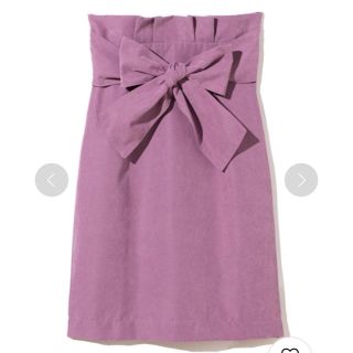 グレイル(GRL)のGRL グレイル ウエストリボンスエードタイトスカート ピンク(ひざ丈スカート)