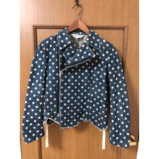 コムデギャルソン(COMME des GARCONS)のもぐら様 コムコム ドット デニム ライダース ジャケット(ライダースジャケット)