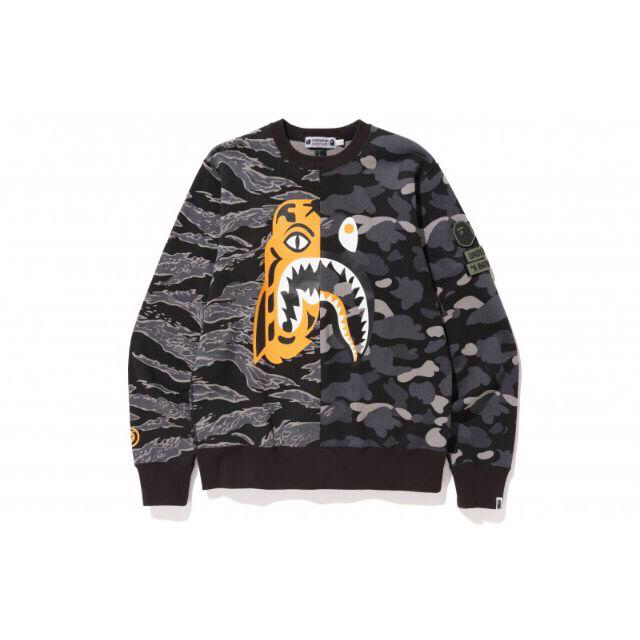 ＵＮＤＥＦＥＡＴＥＤ×ＢＡＰＥ　ＴＩＧＥＲ　ＳＨＡＲＫ　ＨＡＬＦ　ＣＲＥＷＮＥＣ