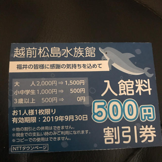 越前松島水族館 入館料500円割引券 クーポンの通販 By Ayaneen02 S Shop ラクマ