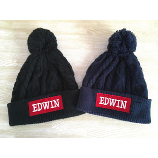 エドウィン(EDWIN)の【新品未使用】EDWIN ぼんぼんニット帽 ２点セット(帽子)