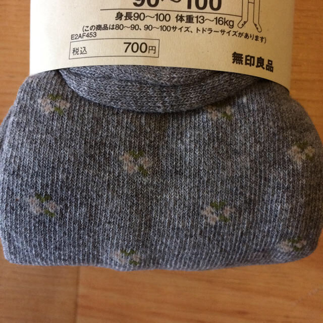 MUJI (無印良品)(ムジルシリョウヒン)の無印 90〜100タイツ 女の子 未使用 キッズ/ベビー/マタニティのこども用ファッション小物(靴下/タイツ)の商品写真