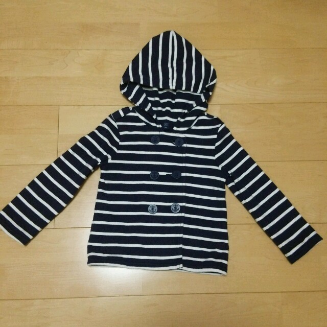 GAP(ギャップ)のGAP ボーダースプリングコート 100 キッズ/ベビー/マタニティのキッズ服女の子用(90cm~)(その他)の商品写真