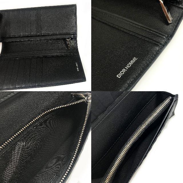 DIOR HOMME(ディオールオム)の希少 美品 ディオールオム メタリック シルバー 二つ折り 長財布 GG10 メンズのファッション小物(長財布)の商品写真