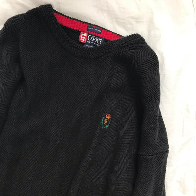 Ralph Lauren(ラルフローレン)のvintage Ralph lauren CHAPS ヘリンボーン ニット レディースのトップス(ニット/セーター)の商品写真