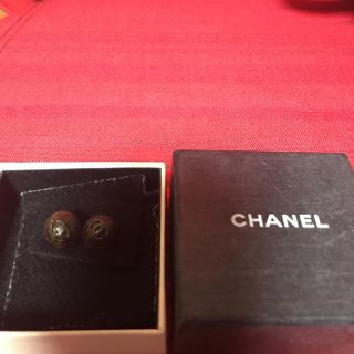 シャネル(CHANEL)のシャネル ピアス  ウッド  美品(ピアス)