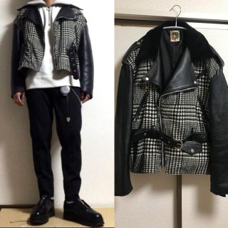 コムデギャルソン(COMME des GARCONS)のオーバー肩落レザージャケット(レザージャケット)