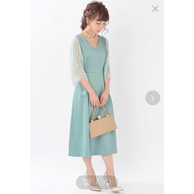 darial サテンフレアワンピースドレス レディースのフォーマル/ドレス(ミディアムドレス)の商品写真