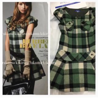 バーバリーブルーレーベル(BURBERRY BLUE LABEL)の美品 バーバリー  ブルーレーベル 雑誌掲載 ワンピース(ミニワンピース)